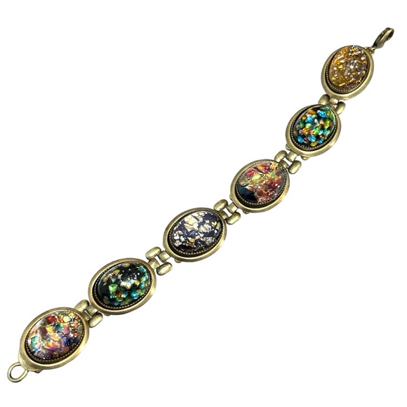 MULTI COLOR CONFETTI ACRYLIC LINK BRACELET - Picture 1 of 16